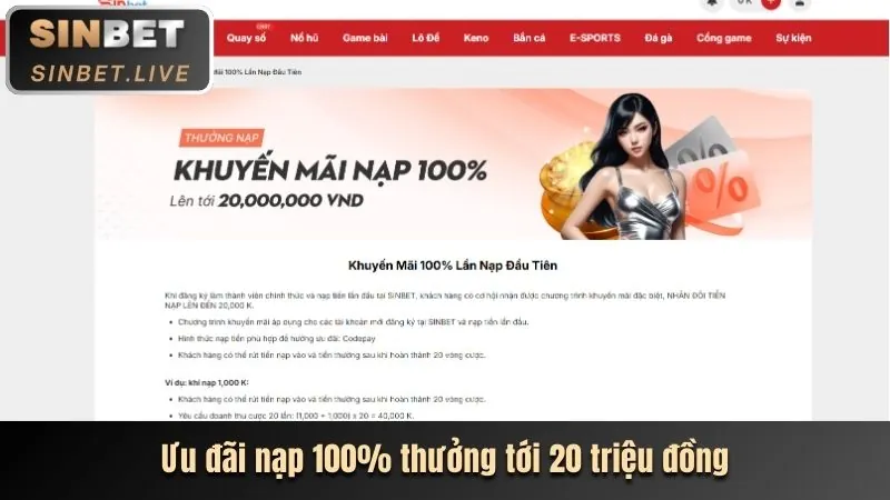 Giao diện nhập mã xin888 code để nhận ưu đãi